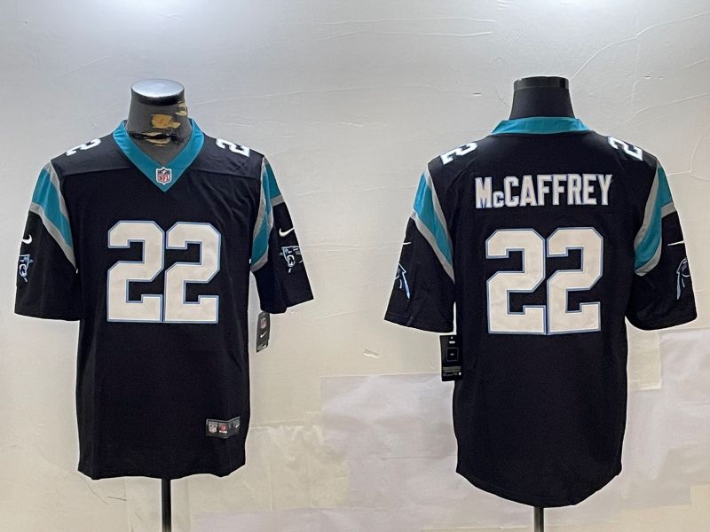 Men Carolina Panthers #22 Mccaffrey Black Second generation 2024 Nike Limited NFL Jersey style 1->carolina panthers->NFL Jersey